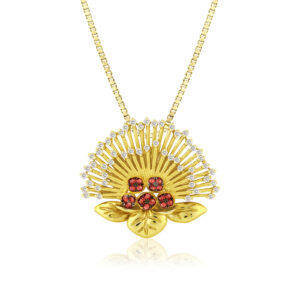 14K YG Lehua Pendant
