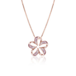Mother of Pearl Floating Plumeria Pendant 13mm