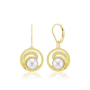 Pearl Wave Earrings  15mm