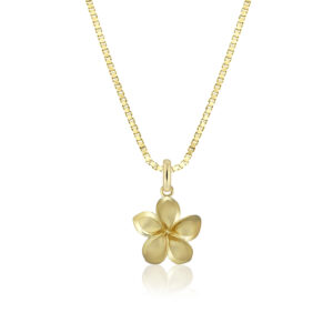 14K YG Plumeria Pendant 11mm