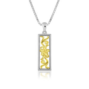 Plumeria Scroll Vertical Pendant