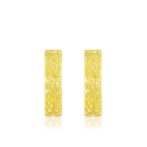 Plumeria Scroll Hoop Earrings
