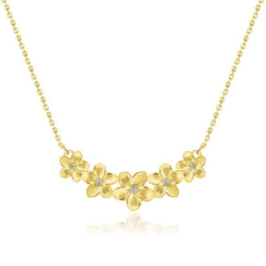 Five-Plumeria Diamond Necklace