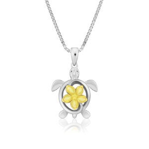 Turtle Plumeria Pendant