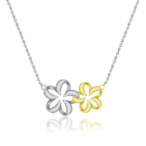 Two-Tone Floating Plumeria Necklace