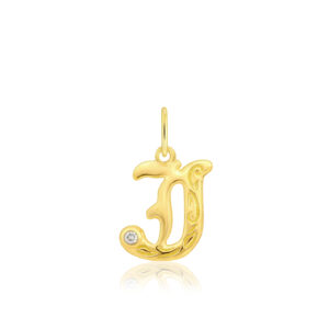 Diamond Initial "J" Pendant