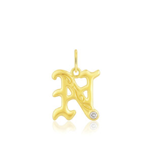 Diamond Initial "N" Pendant