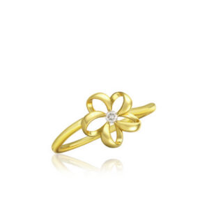 Diamond Floating Plumeria Ring