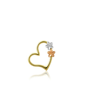 Tri-Color Heart Plumeria Pendant