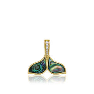 Diamond Abalone Whale Tail Pendant